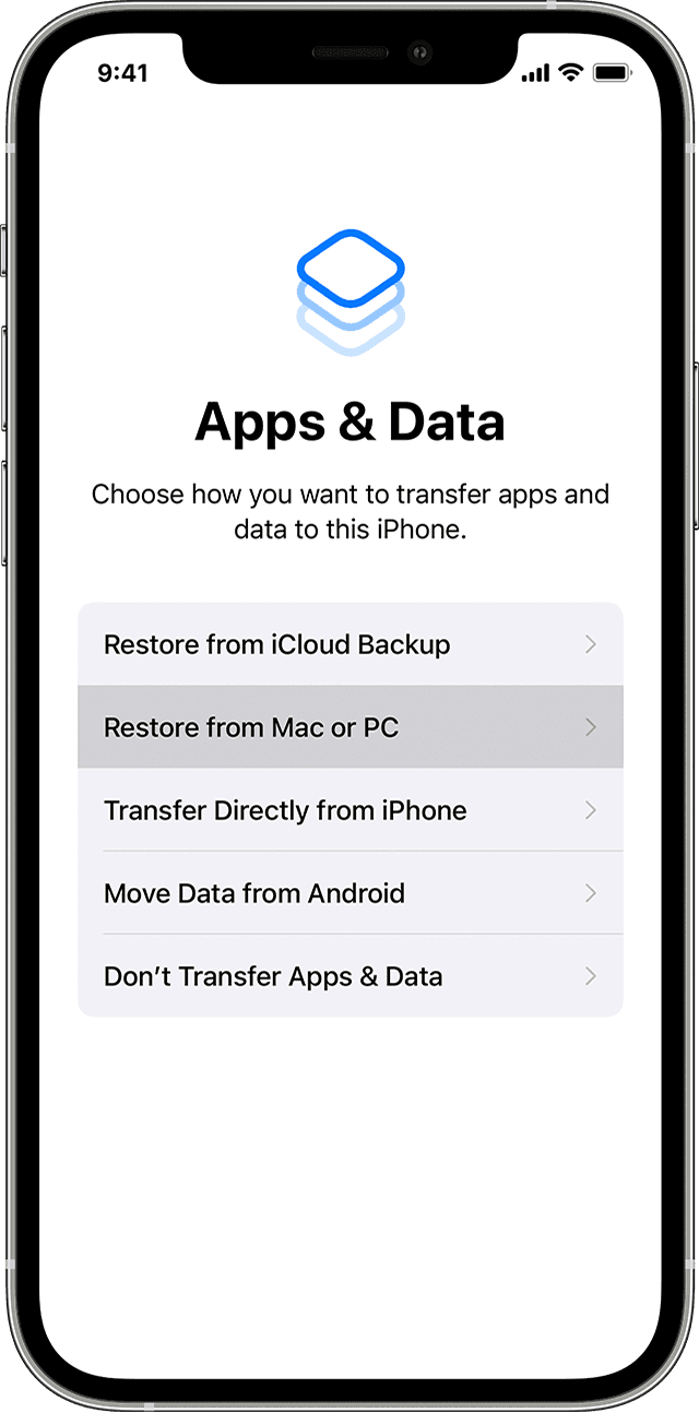 Önceki iOS aygıtınızdaki verileri yeni iPhone, iPad veya iPod touch'ınıza aktarmak için Finder'ı veya iTunes'u kullanın - Apple Destek